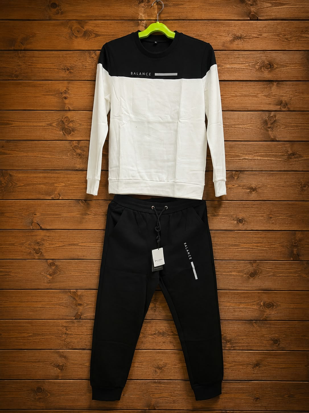 Men's Two-Piece 'BALANCE' Color-Block Tracksuit Set